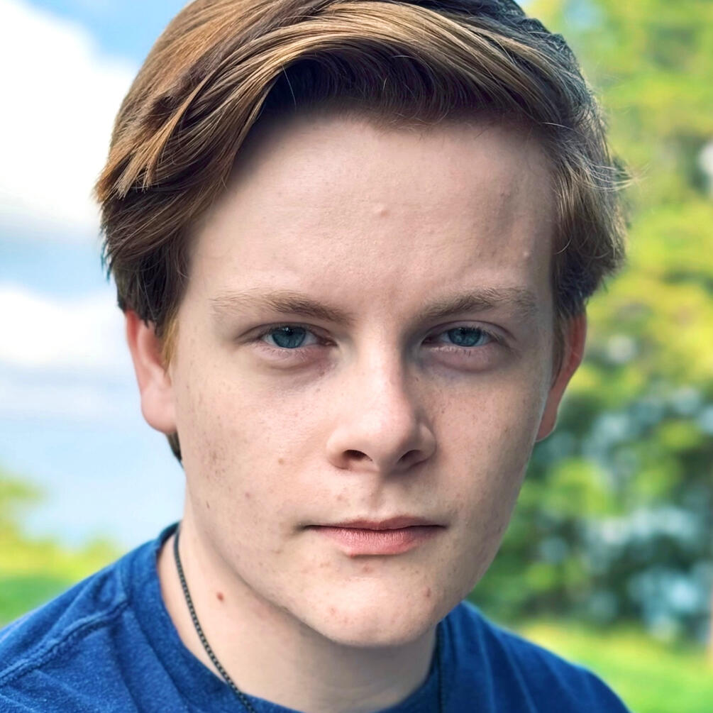 Headshot of animation and video game character voice actor Connor Sparks